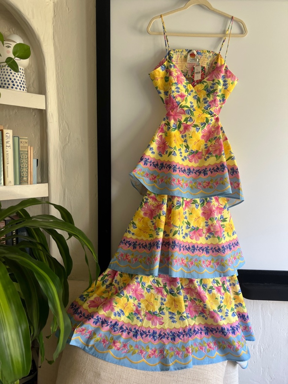 Farm Rio x Anthropologie Cotton Tiered Maxi Dress Size Large NWT - Picture 5 of 11